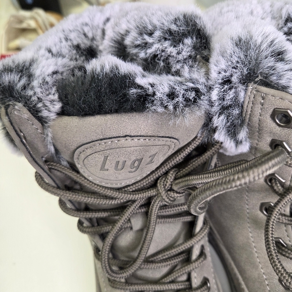 Lugz Gray Empire Hi-Fur Lace-Up Women’s Outdoor Winter Ankle Boots Size 7.5 - Picture 3 of 7